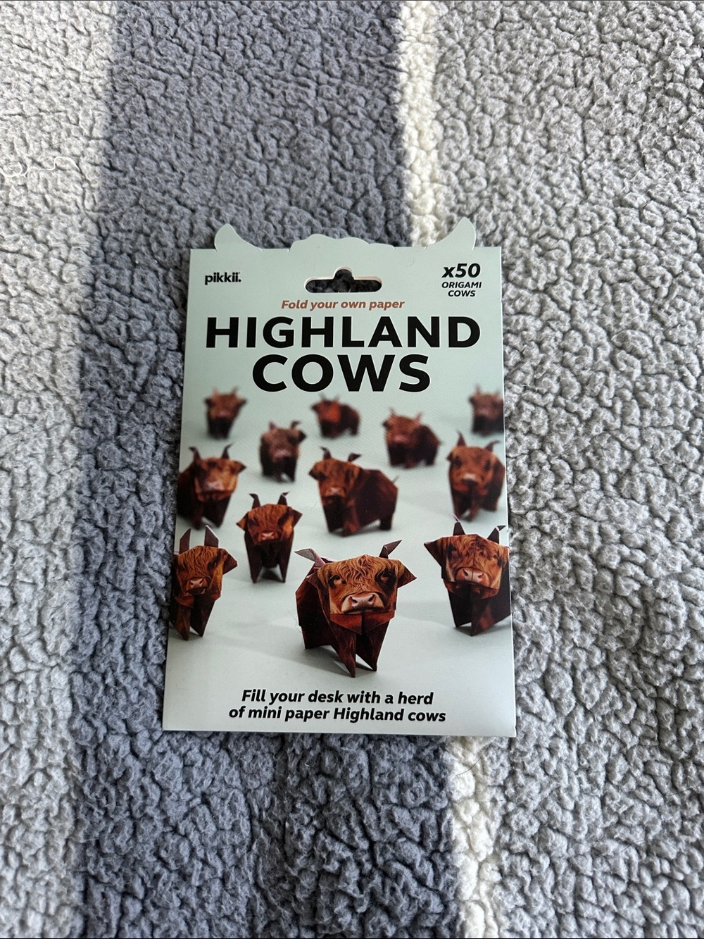 pikkii Highland Cows Origami Kit - Brown & White